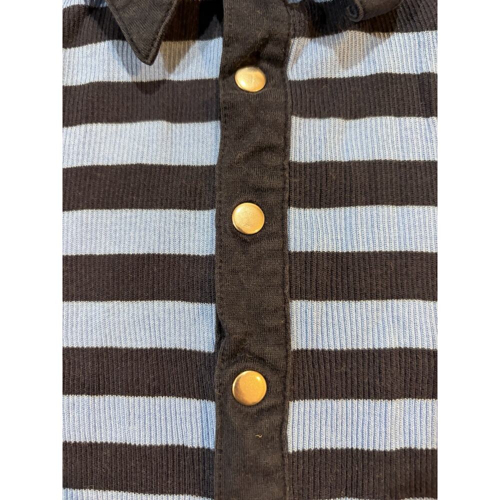 90s Ralph Lauren Sport Striped Rugby Polo Shirt Women’s L USA made 100% Cotton - Picture 5 of 11